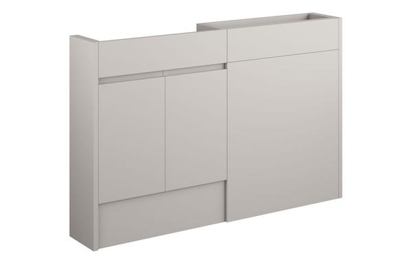 Clarence 1236mm Slim Basin & WC Unit Pack - Matt Dove Grey (Oak Cab)
